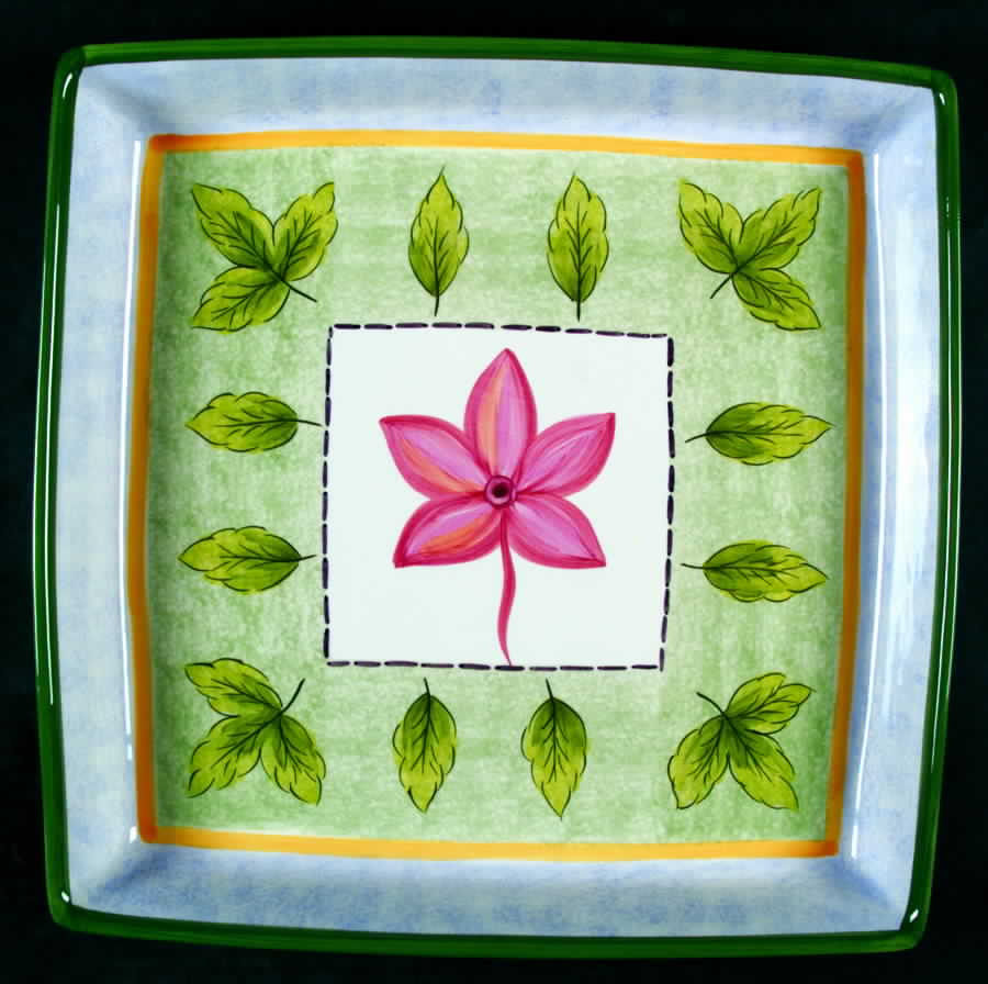 Wood Flowers Square Tray by Mikasa-1