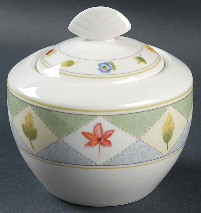 Wood Flowers Sugar Bowl & Lid by Mikasa-1