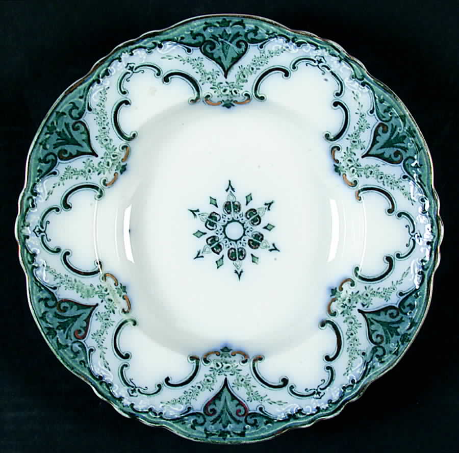 Cambridge Blue Green Large Rim Soup Bowl by Alfred Meakin-1