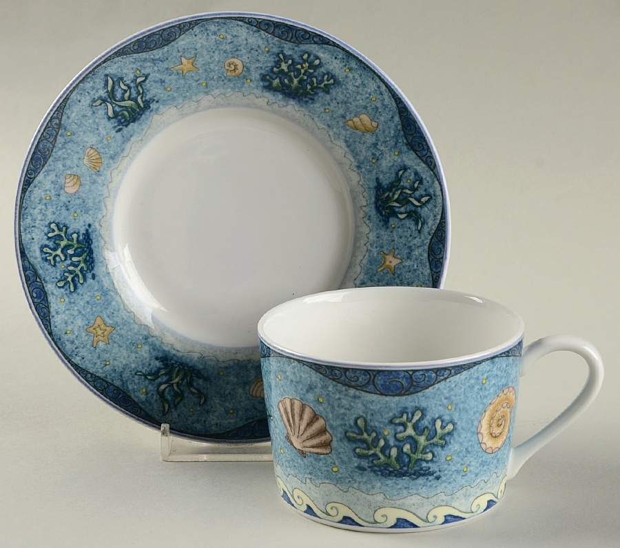 Ocean Medley Flat Cup & Saucer Set by Mikasa-1