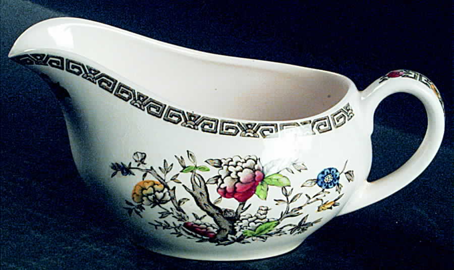 Indian Tree (No Trim) Gravy Boat by Alfred Meakin-1