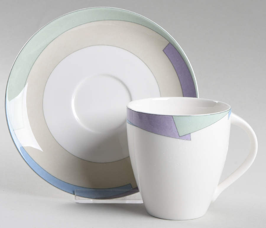 Pastel Wave Flat Cup & Saucer Set by Mikasa-1
