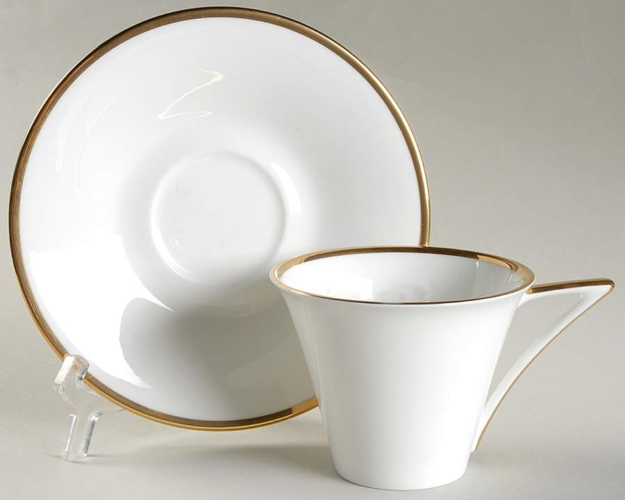 Deco Gold Flat Cup & Saucer Set by Mikasa-1