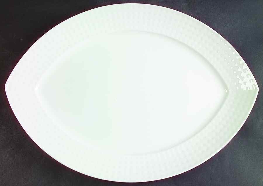 Detail White 15" Oval Serving Platter by Mikasa-1