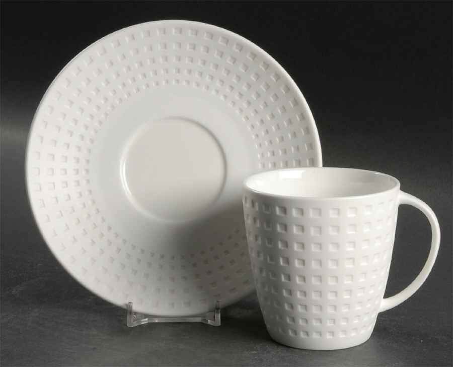 Satin Contrast Flat Cup & Saucer Set by Mikasa-1