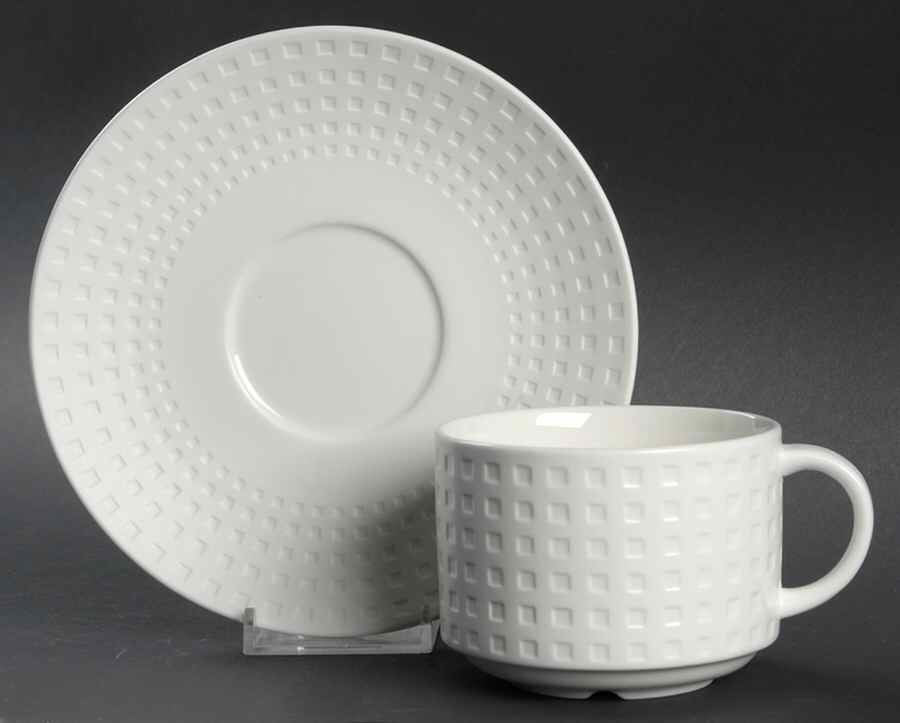 Satin Contrast Flat Cup & Saucer Set by Mikasa-1