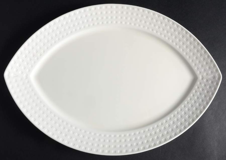 Satin Contrast 13" Oval Serving Platter by Mikasa-1
