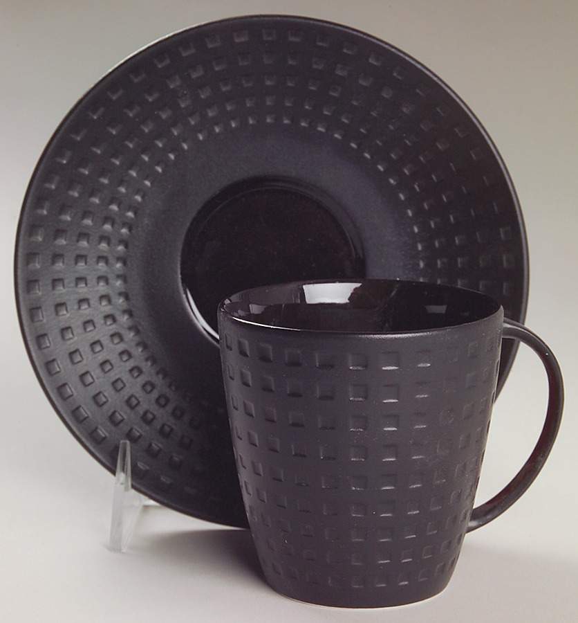 Ebony Contrast Flat Cup & Saucer Set by Mikasa-1