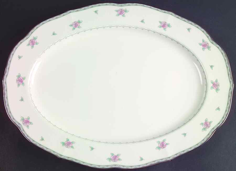 Rose of Love 14" Oval Serving Platter by Mikasa-1