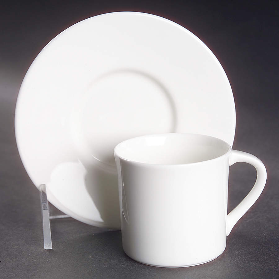 Elegance White Espresso Cup and Saucer Set by Mikasa-1