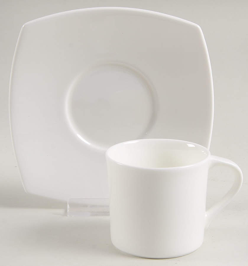 Elegance White Espresso Cup and Saucer Set by Mikasa-1