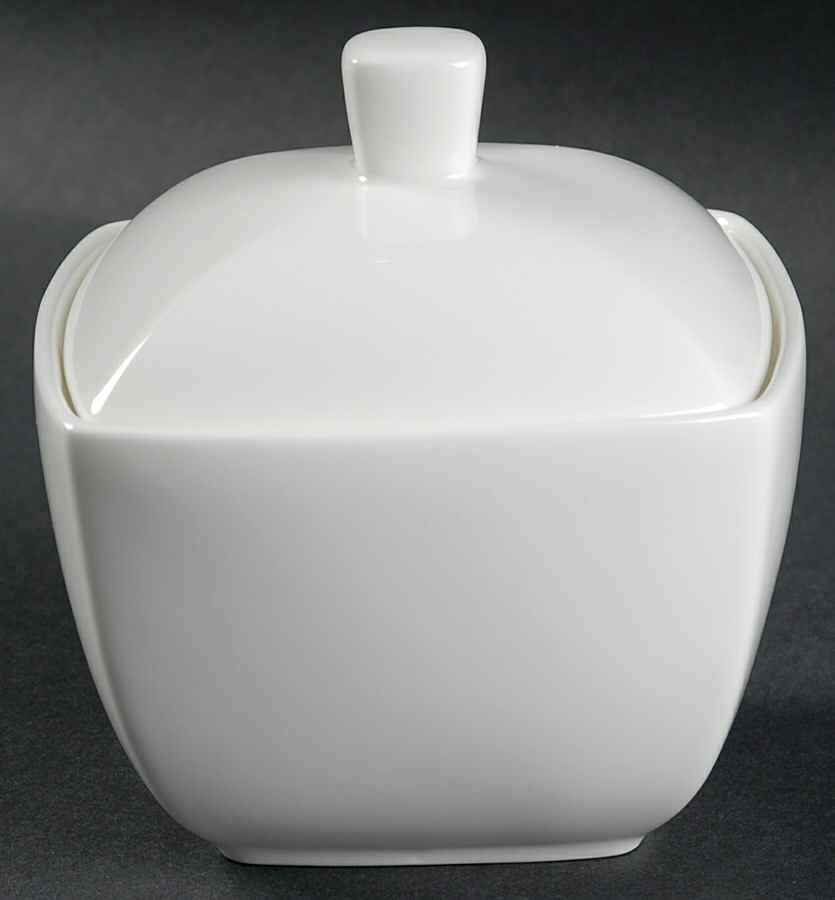 Elegance White Sugar Bowl & Lid by Mikasa-1