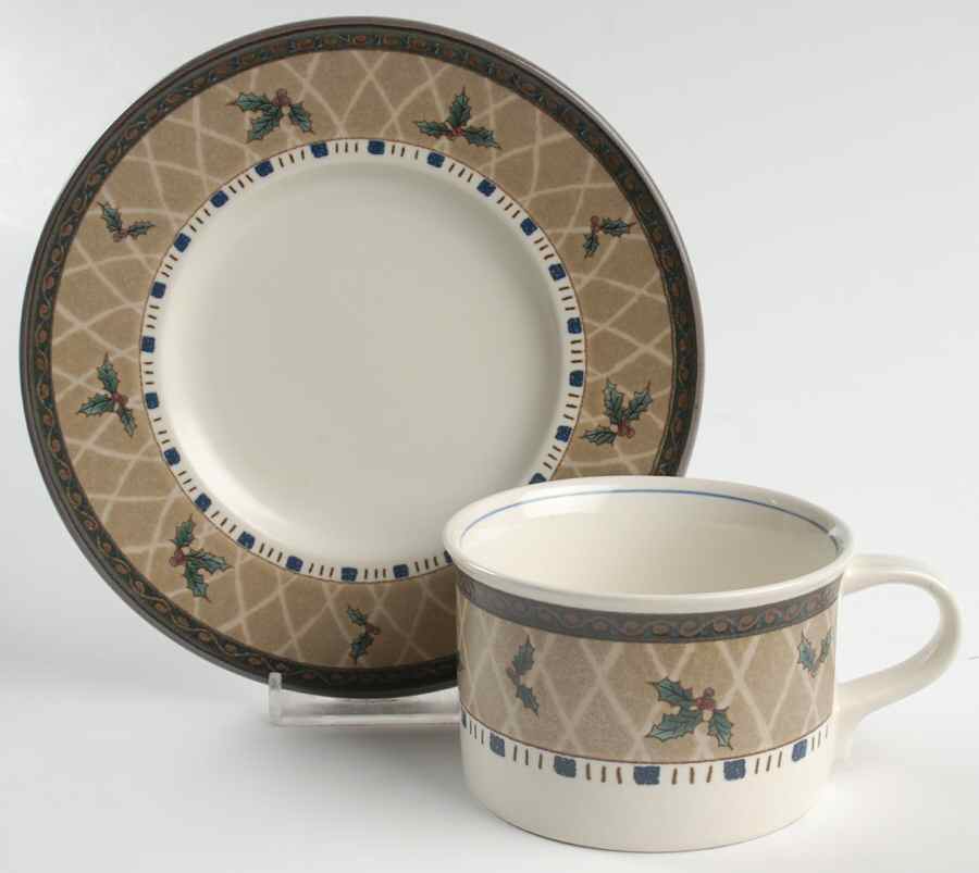 Arabella Holiday Flat Cup & Saucer Set by Mikasa-1