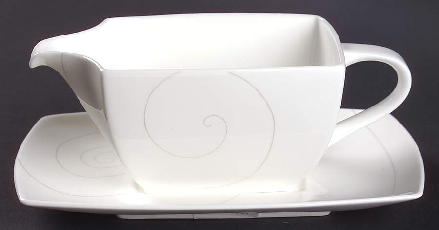 Infinity Silver Gravy Boat & Underplate by Mikasa-1