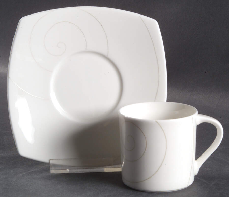 Infinity Silver Flat Demitasse Cup & Saucer Set by Mikasa-1