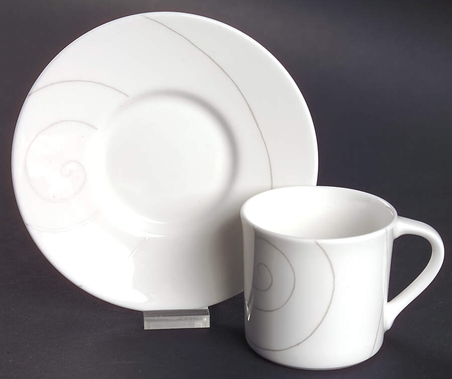 Infinity Silver Flat Demitasse Cup & Saucer Set by Mikasa-1