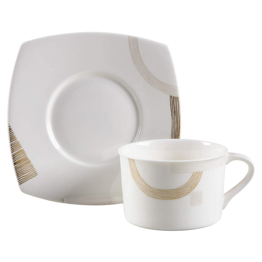 Modern Art Flat Cup & Saucer Set by Mikasa-1