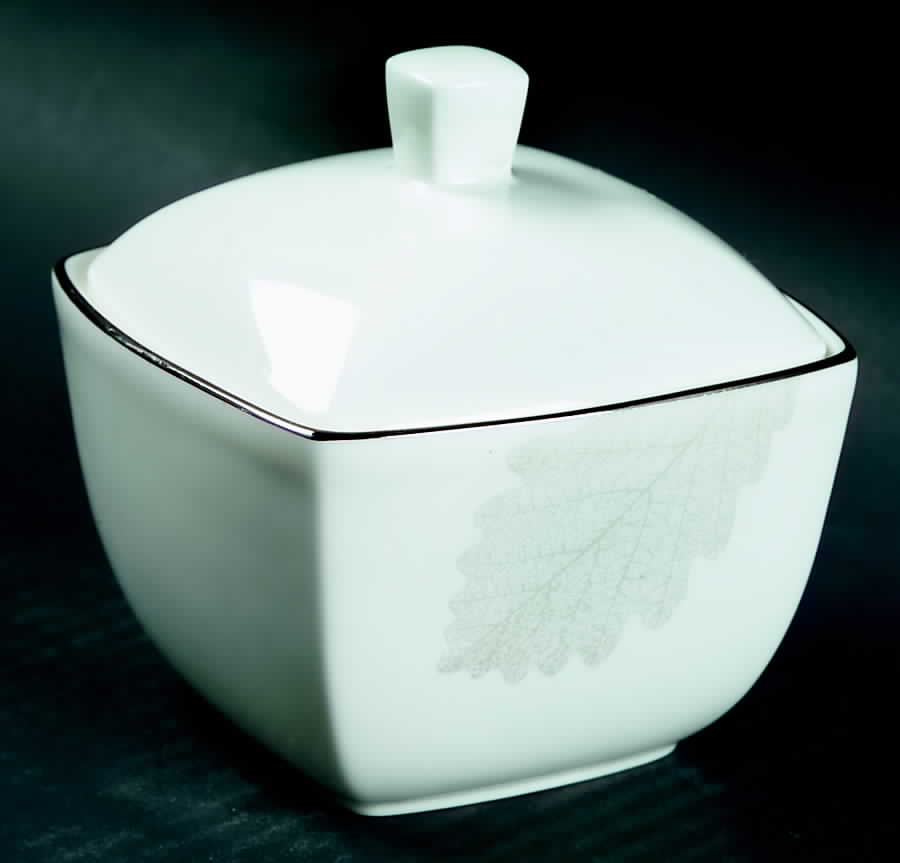 Silver Leaves Sugar Bowl & Lid by Mikasa-1