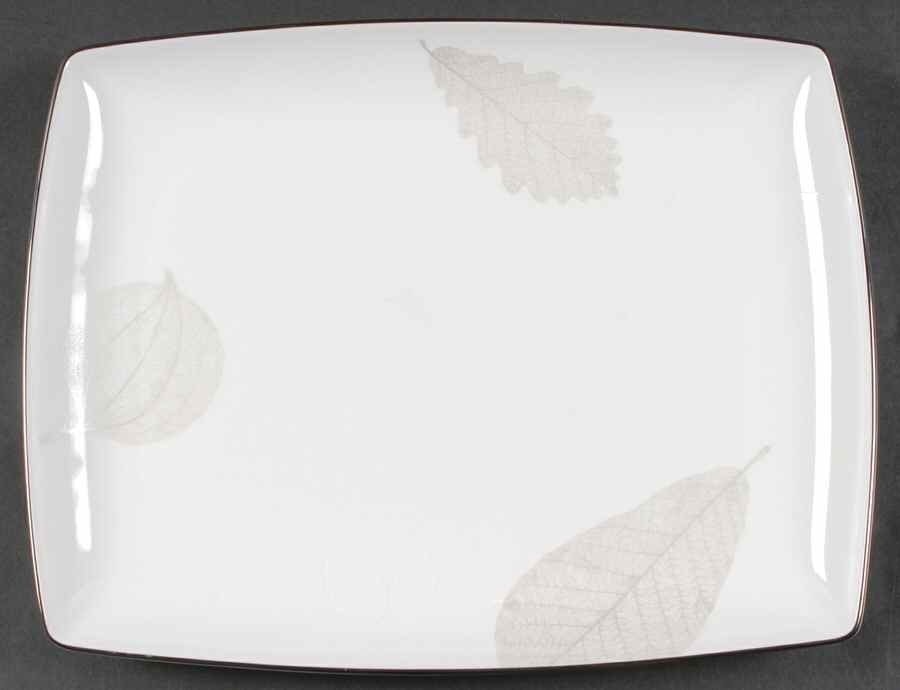 Silver Leaves 13" Rectangular Serving Platter by Mikasa-1