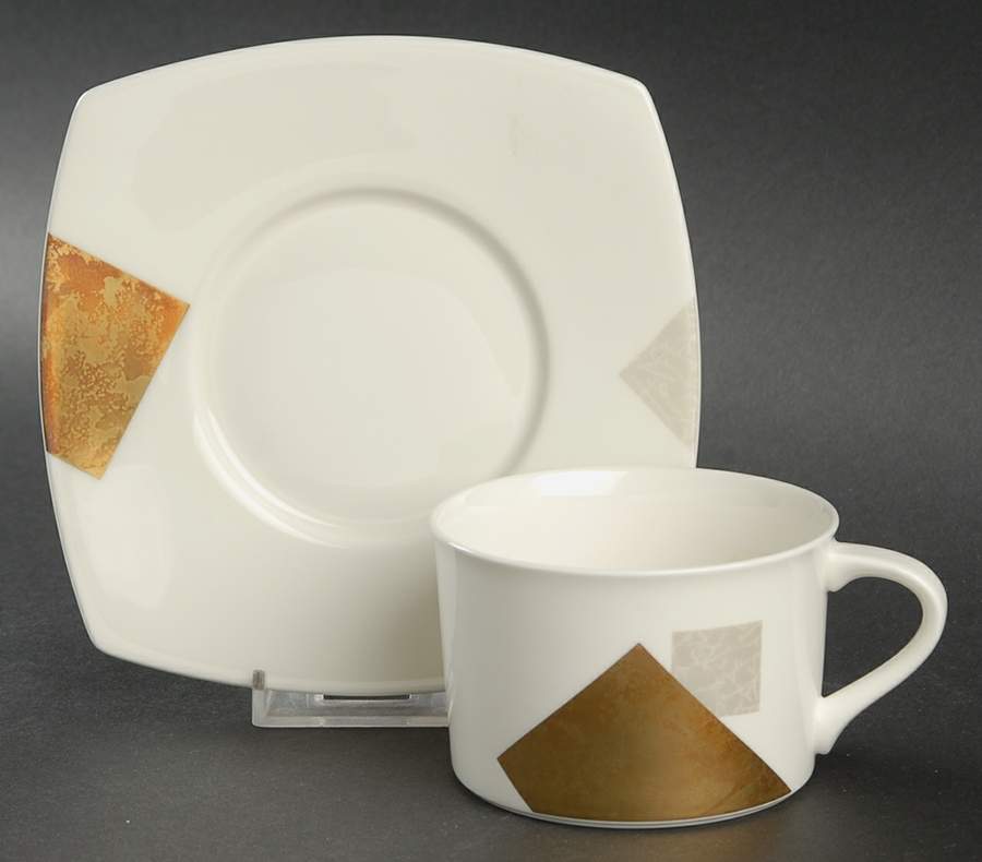 24 Karat Flat Cup & Saucer Set by Mikasa-1