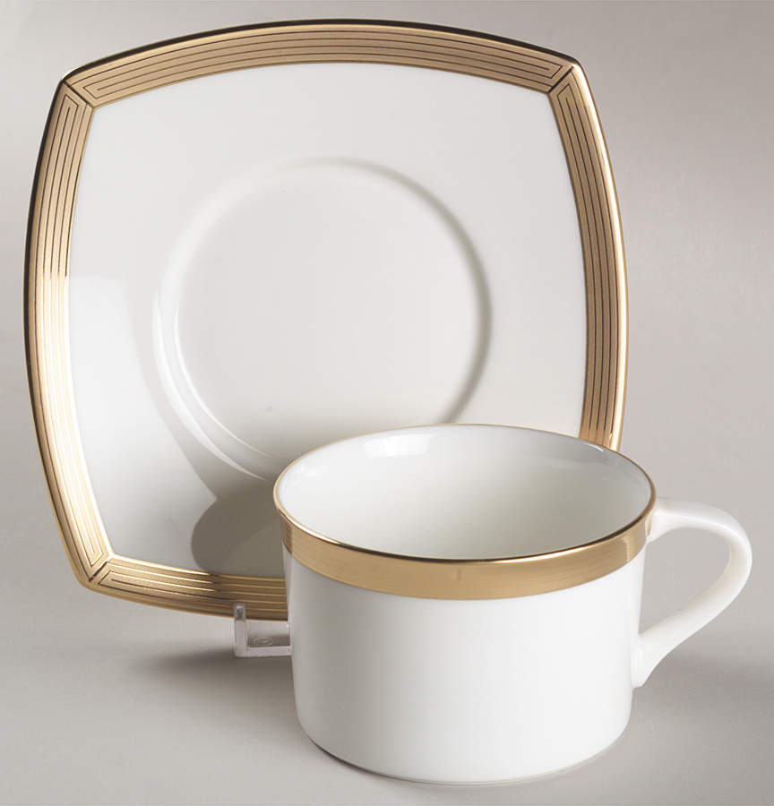 Millennium Gold Flat Cup & Saucer Set by Mikasa-1