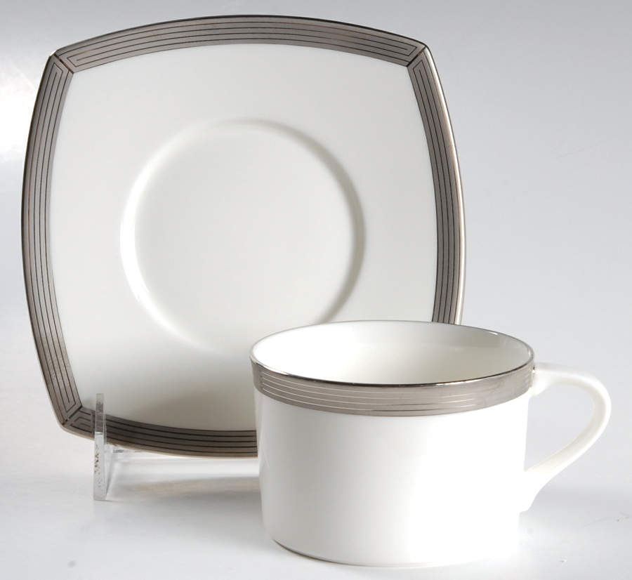 Millennium Platinum Flat Cup & Saucer Set by Mikasa-1
