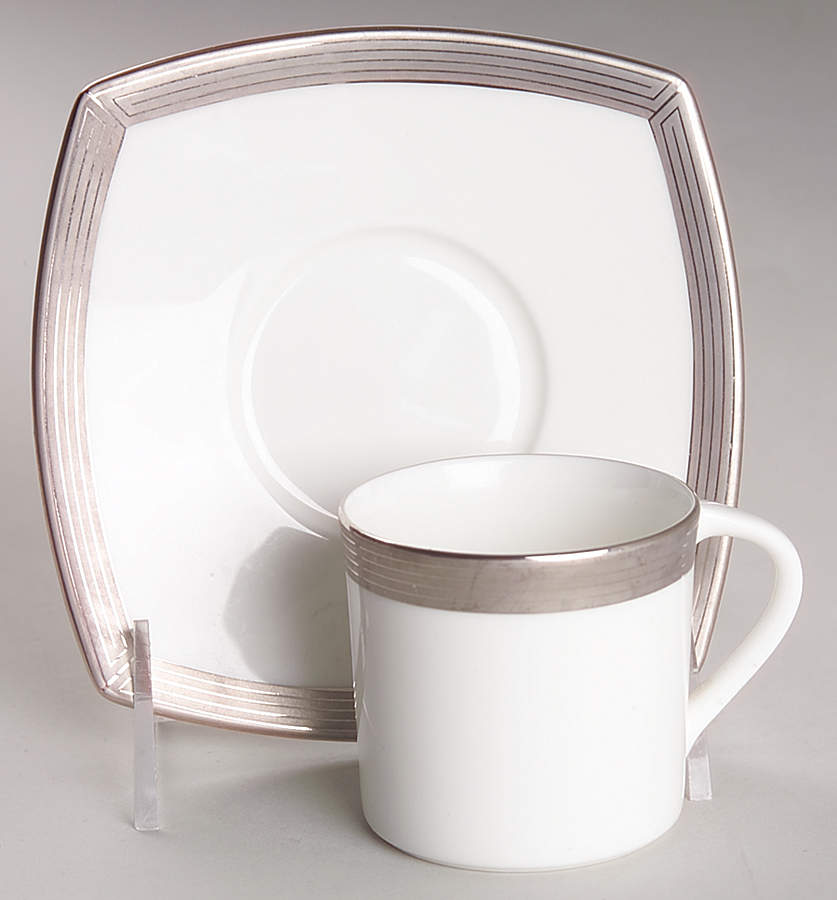 Millennium Platinum Espresso Cup and Saucer Set by Mikasa-1
