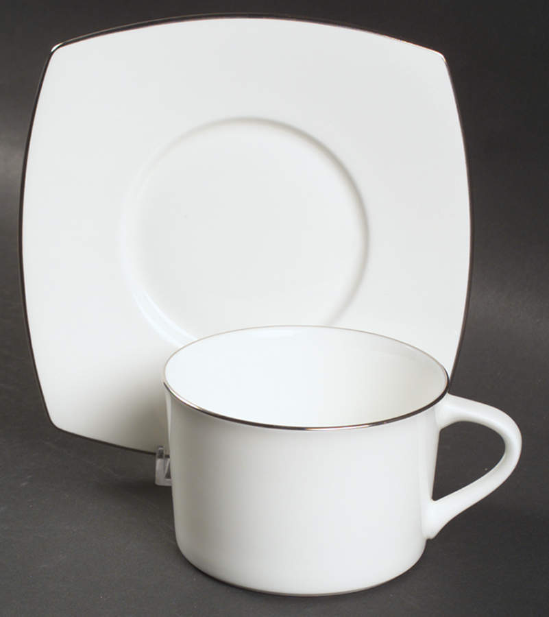 Couture Platinum Flat Cup & Saucer Set by Mikasa-1