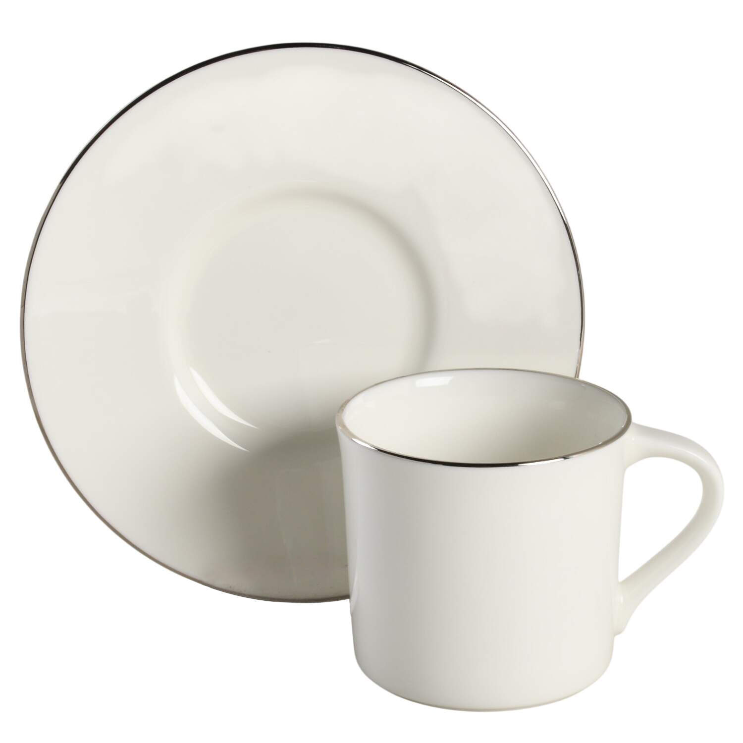 Couture Platinum Flat Demitasse Cup & Saucer Set by Mikasa-1