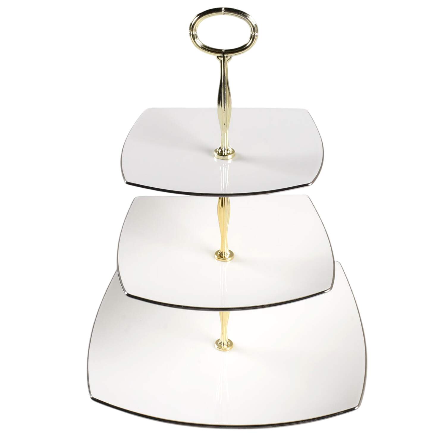 Couture Platinum 13 7/8"-14 1/4" 3-Tiered Serving Tray(DP,SP,BB) HC by Mikasa-1