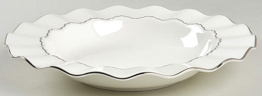 Platinum Ring Large Rim Soup Bowl by Mikasa-1