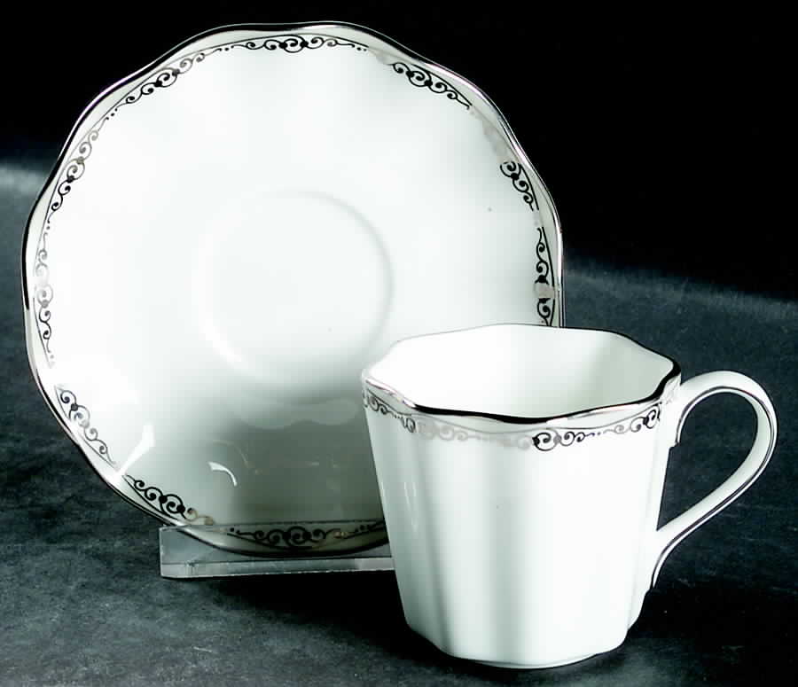 Symphony Platinum Espresso Cup and Saucer Set by Mikasa-1