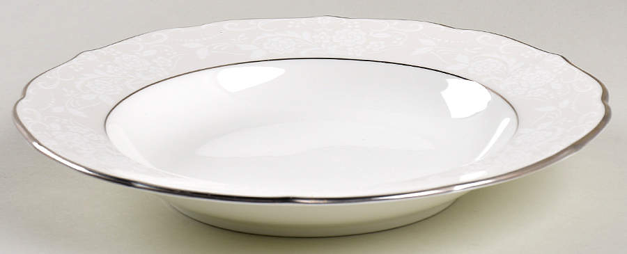 Platinum Brocade Large Rim Soup Bowl by Mikasa-1