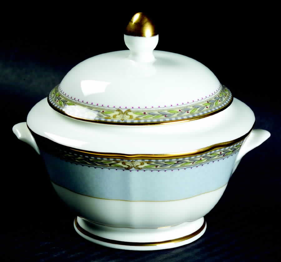Deville Blue Sugar Bowl & Lid by Mikasa-1