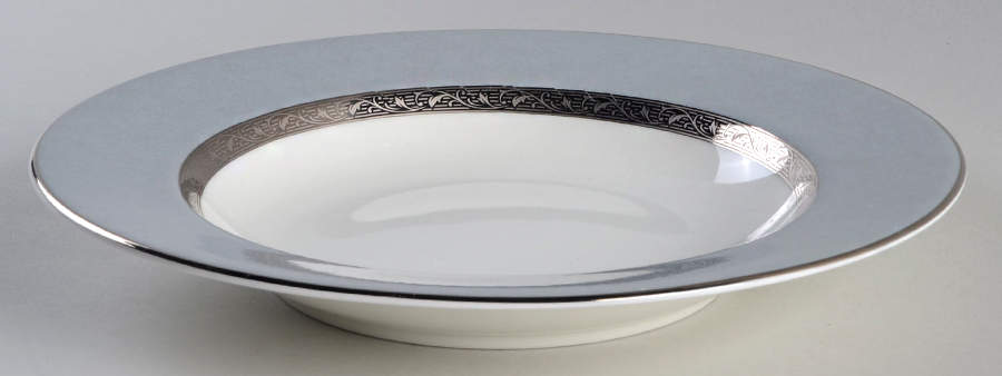 Classique Silver Rim Soup Bowl by Mikasa-1