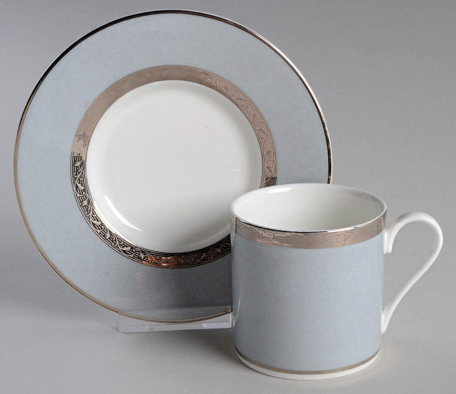 Classique Silver Flat Cup & Saucer Set by Mikasa-1