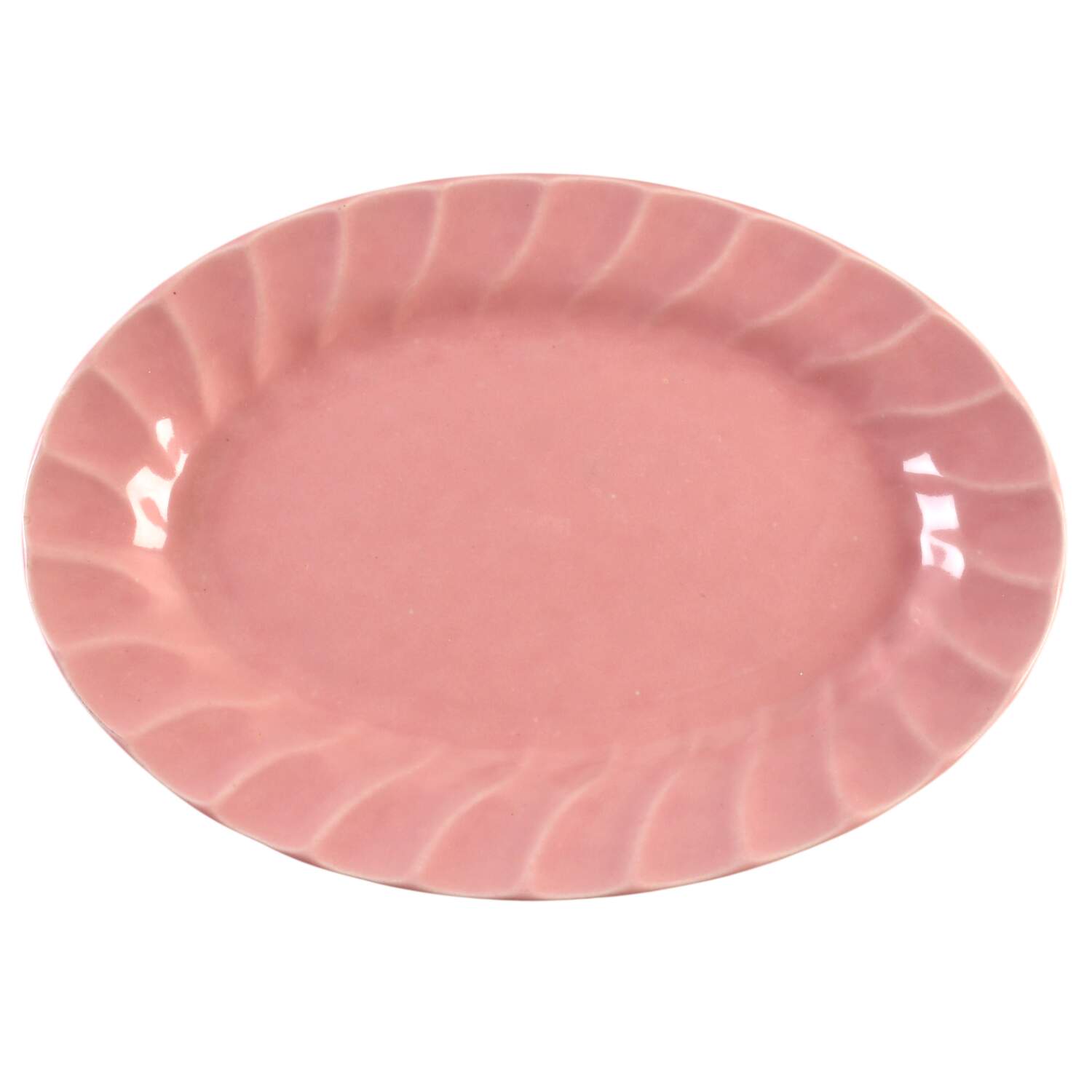 Yorkshire Rose (Glossy) 11" Oval Serving Platter by Metlox - Poppytrail - Vernon-1