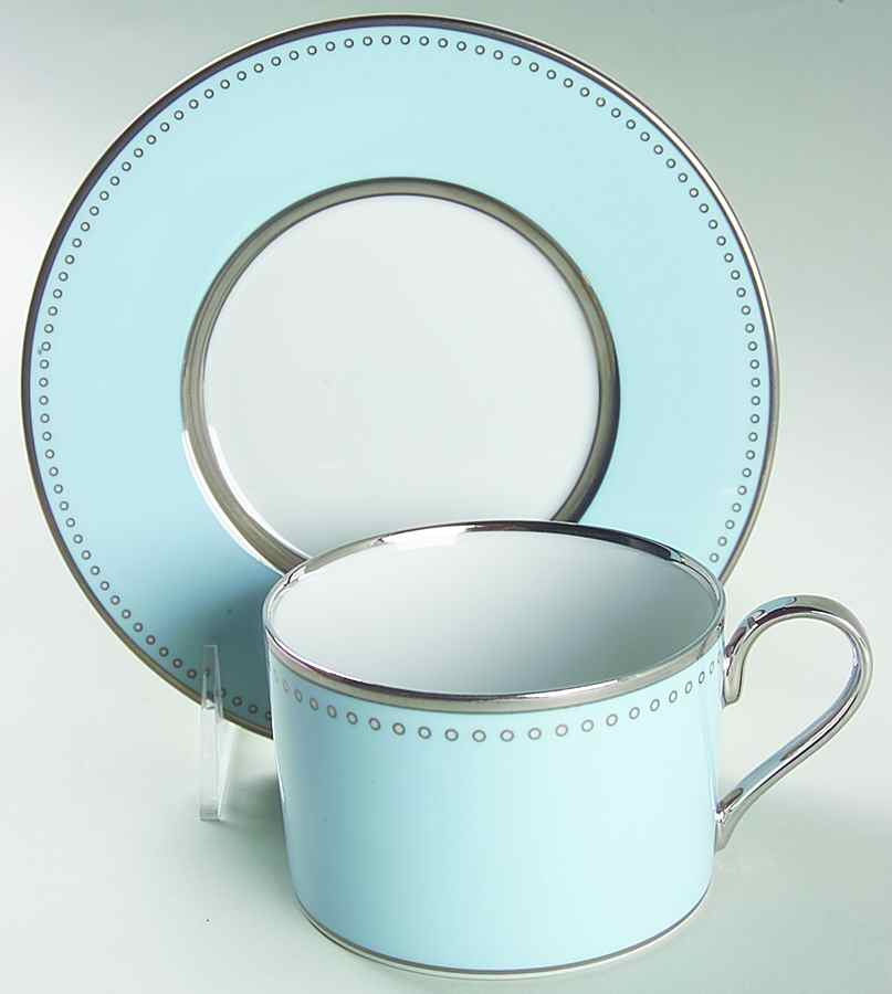 Carolina Blue Flat Cup & Saucer Set by Marc Blackwell-1
