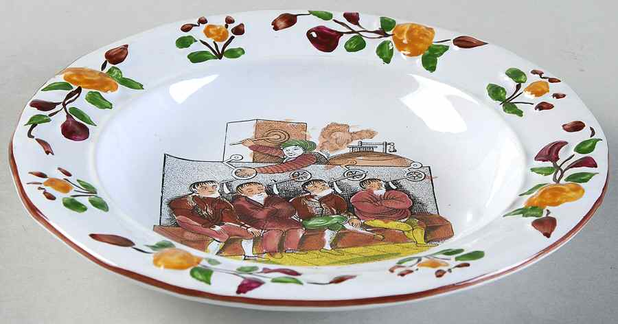 Repro:19th Century English Humour Rim Fruit/Dessert (Sauce) Bowl by Mottahedeh-1