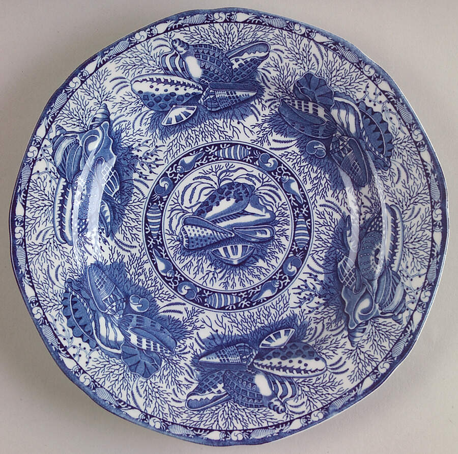 Torquay Blue (Scalloped, No Trim) Bread & Butter Plate by Mottahedeh-1