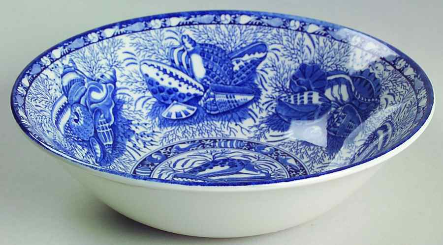Torquay Blue (Scalloped, No Trim) Coupe Cereal Bowl by Mottahedeh-1