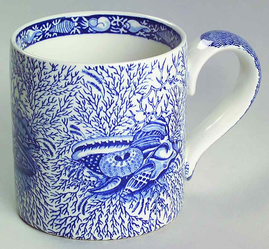 Torquay Blue (Scalloped, No Trim) Mug by Mottahedeh-1