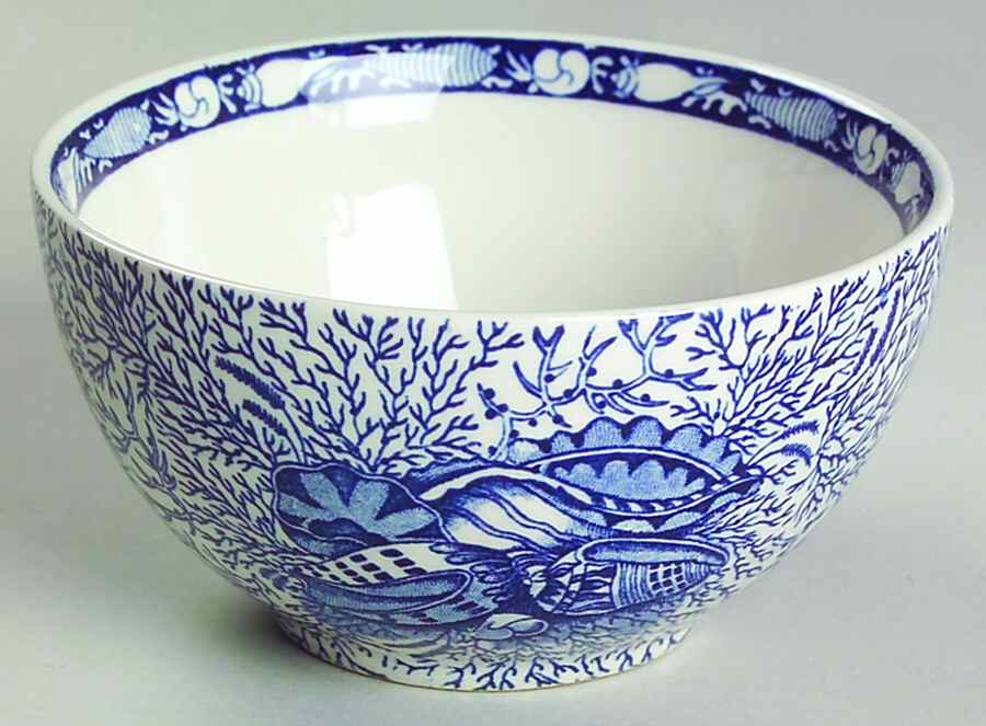 Torquay Blue (Scalloped, No Trim) Open Sugar Bowl by Mottahedeh-1