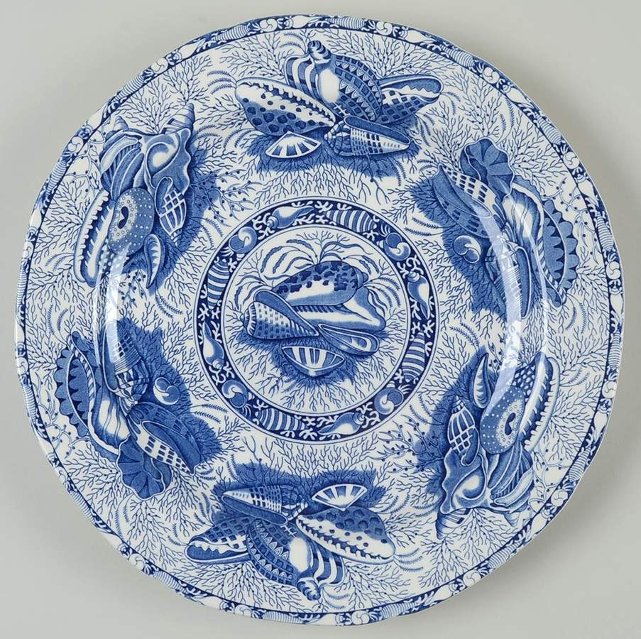 Torquay Blue (Scalloped, No Trim) Dinner Plate by Mottahedeh-1