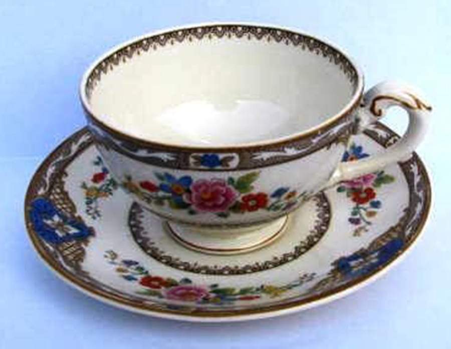 Newelyn Footed Cup & Saucer Set by Myott Staffordshire-1