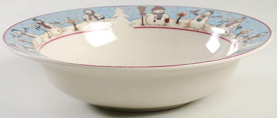 Snowmen Serenade II 9" Round Vegetable Bowl by Meiwa-1