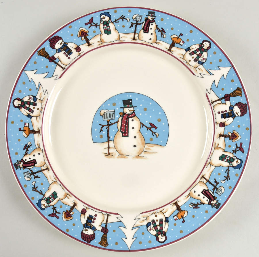 Snowmen Serenade II Dinner Plate by Meiwa-1