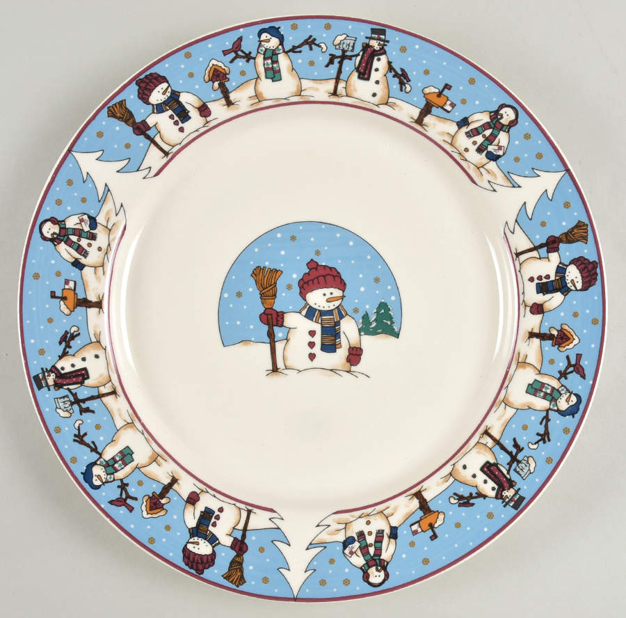 Snowmen Serenade II Dinner Plate by Meiwa-1