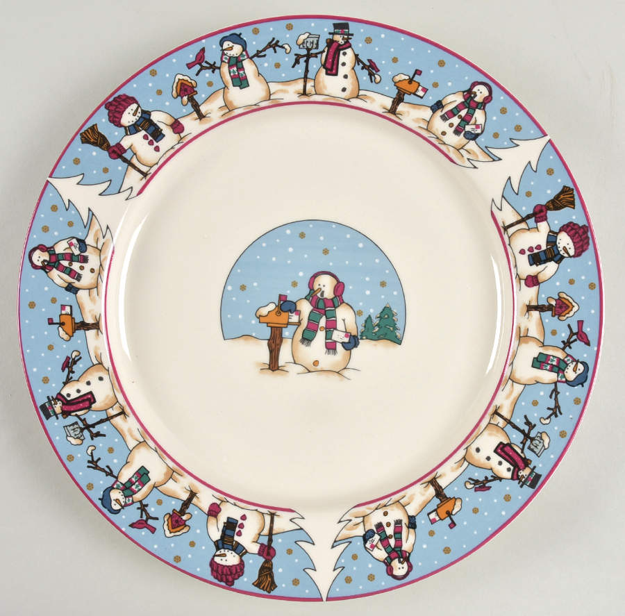 Snowmen Serenade II Dinner Plate by Meiwa-1