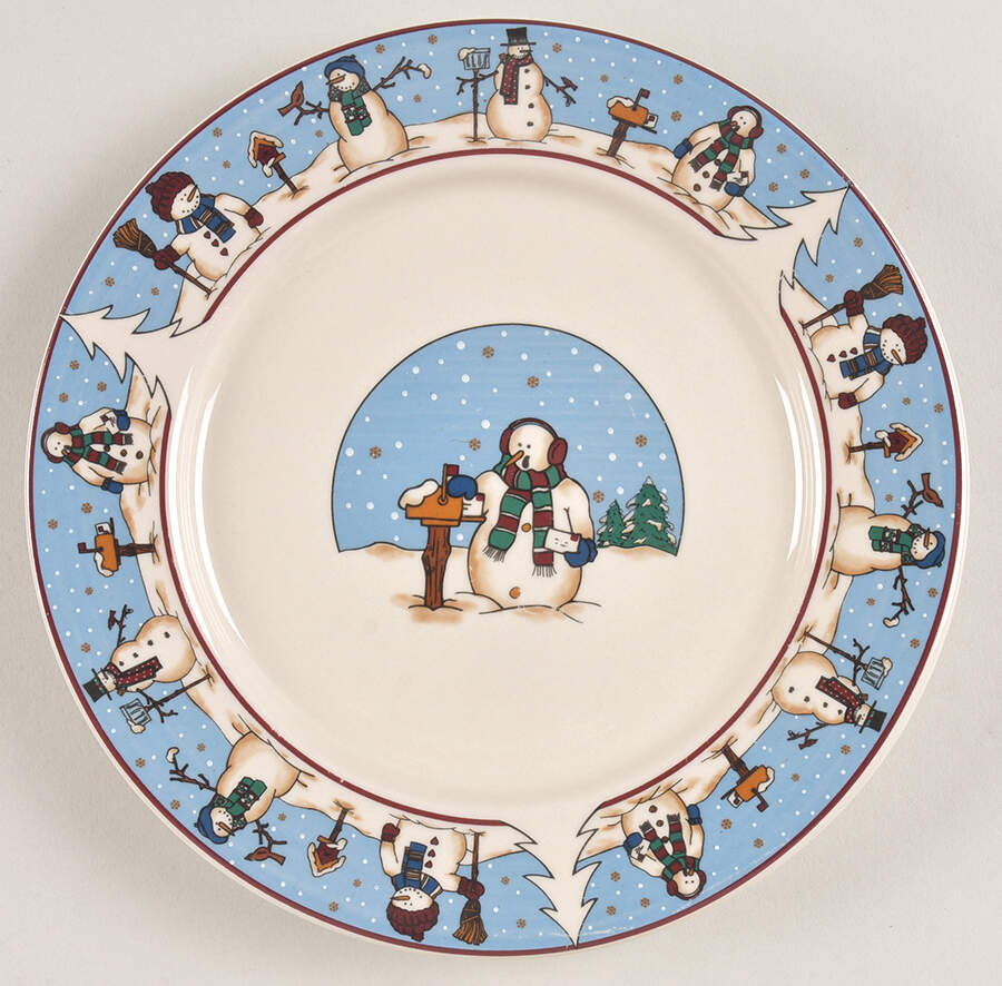 Snowmen Serenade II Salad Plate by Meiwa-1